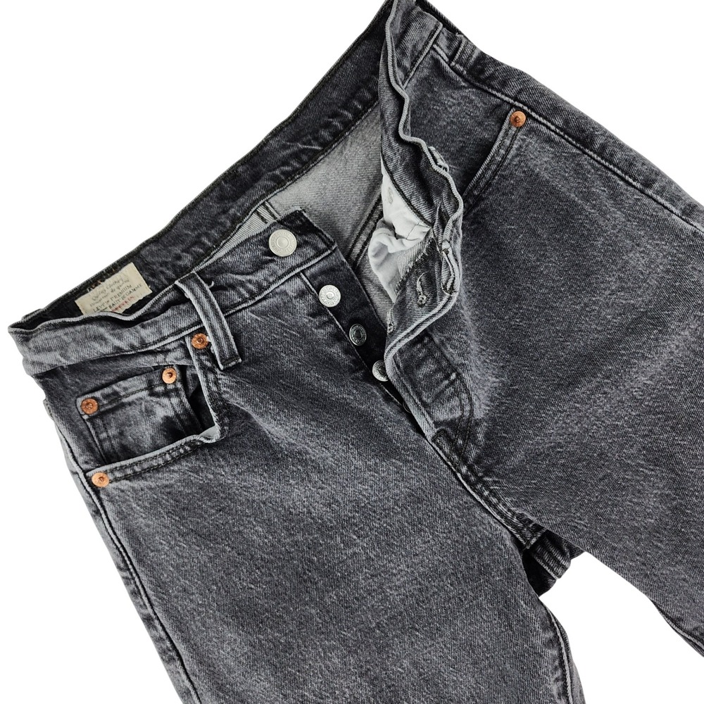 Levi's 501 Original Jeans Womens 25 Washed Black Straight Leg Button fly